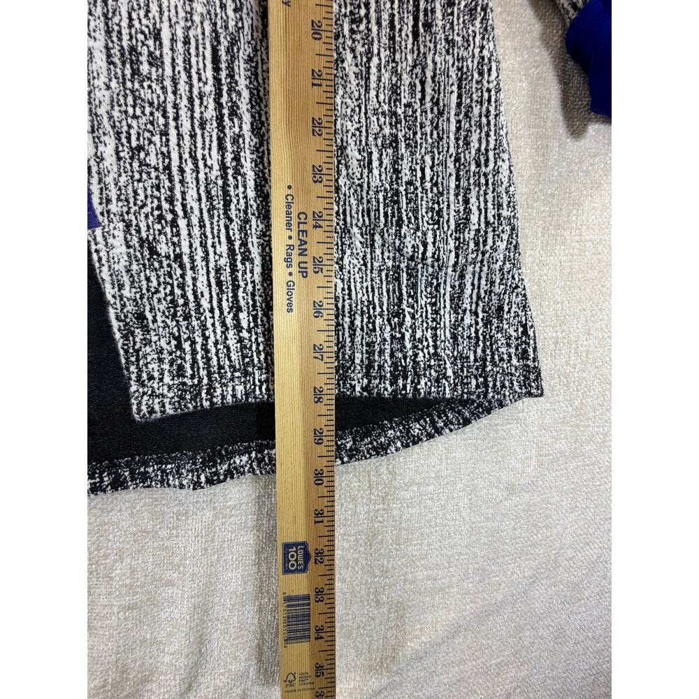 IC by Connie K Women's XL Black White Artsy 3/4 Sleeve Full Zip Jacket Casual - Picture 6 of 12